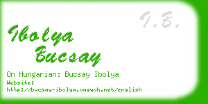 ibolya bucsay business card